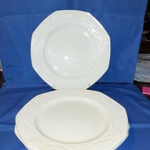 Antique 4pc Copeland Late Spode Dinner Plates Swag & Bows, Octangle